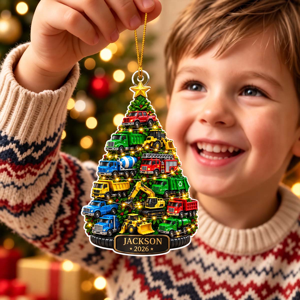 Truck Kid - Personalized Acrylic Ornament