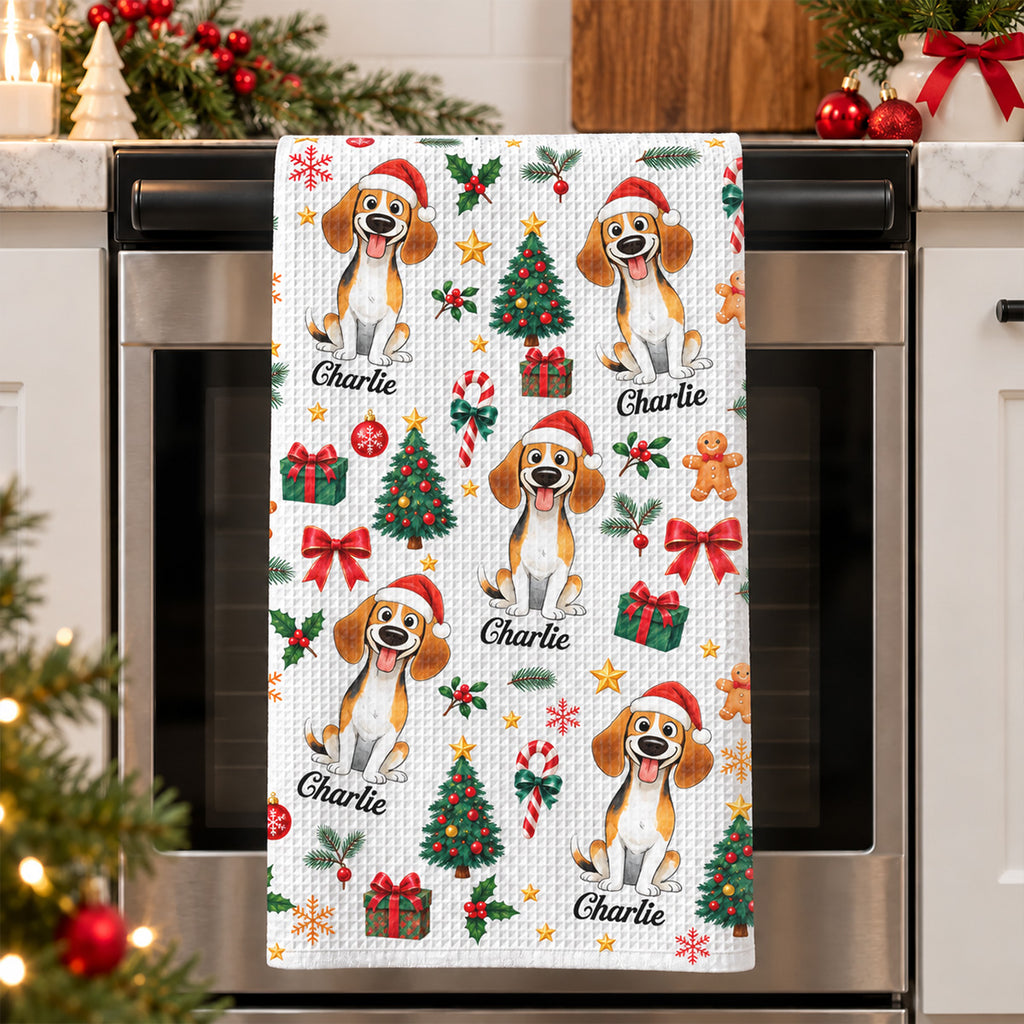 Christmas Dog - Personalized Kitchen Towel