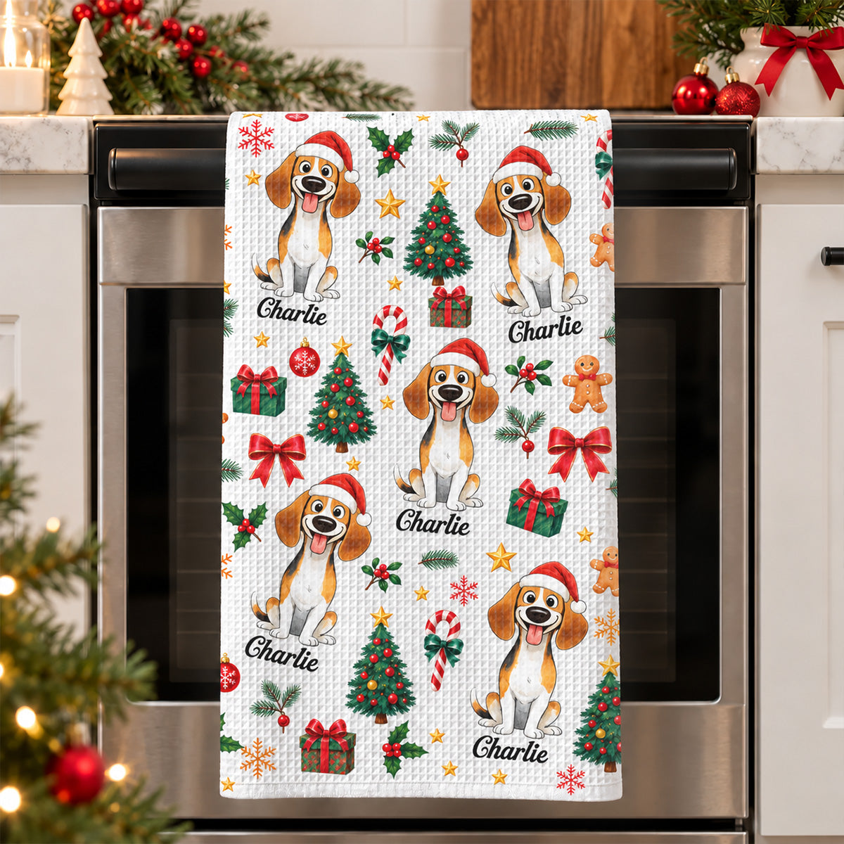 Christmas Dog - Personalized Kitchen Towel