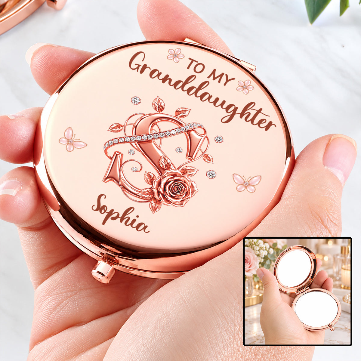 Beautifully Strong - Personalized Compact Mirror