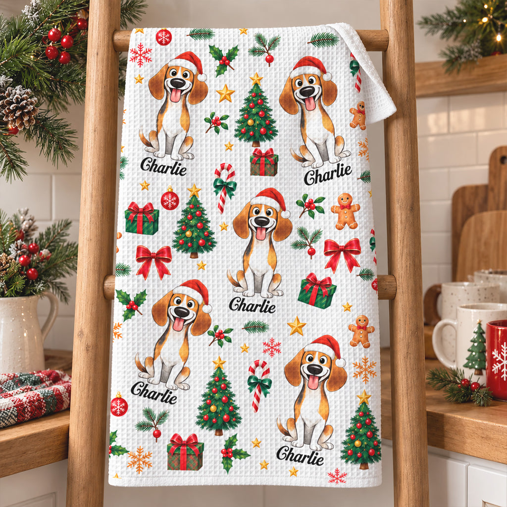 Christmas Dog - Personalized Kitchen Towel