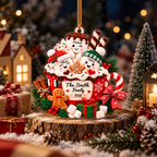 Marshmallow Family - Personalized Acrylic Ornament 