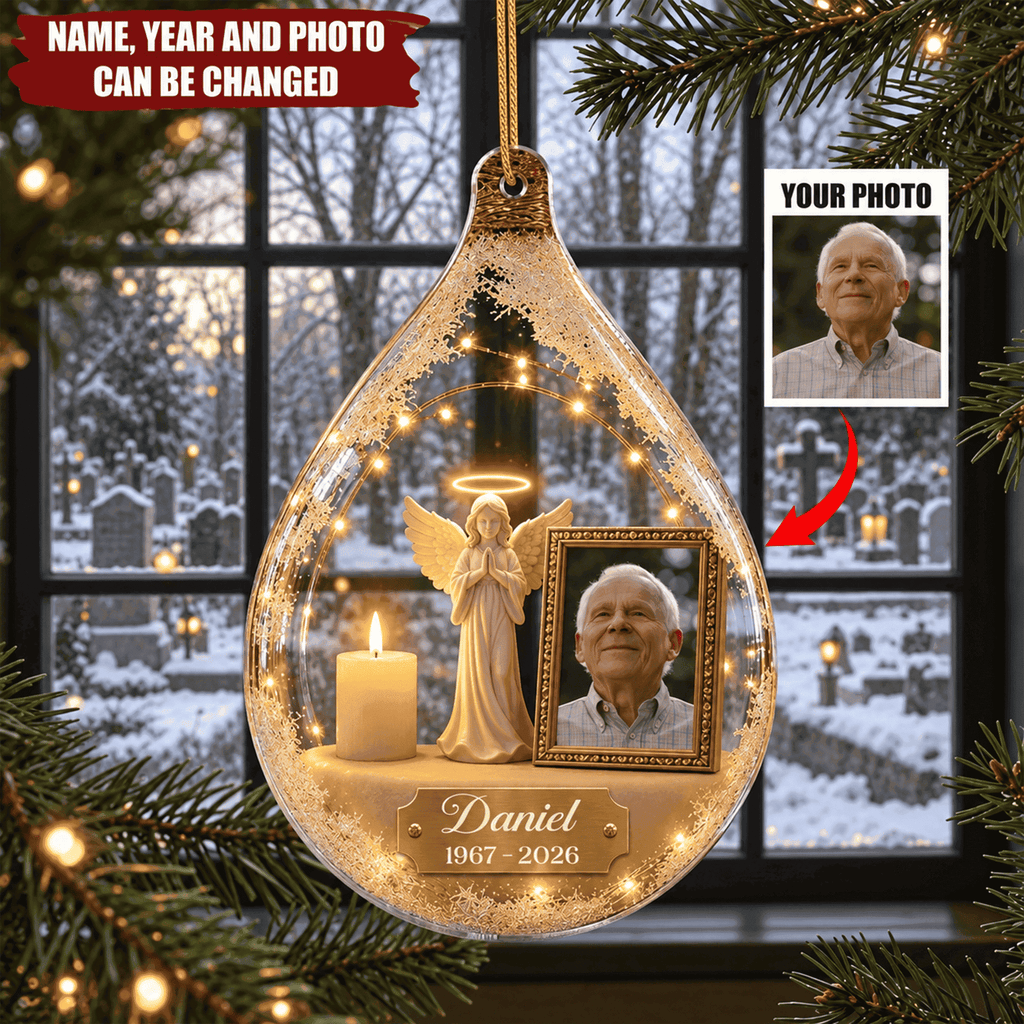 Guardian Angel Photo Memorial - Personalized Acrylic Ornament