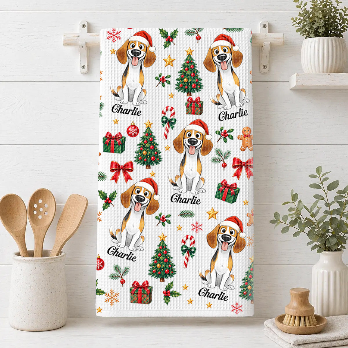 Christmas Dog - Personalized Kitchen Towel