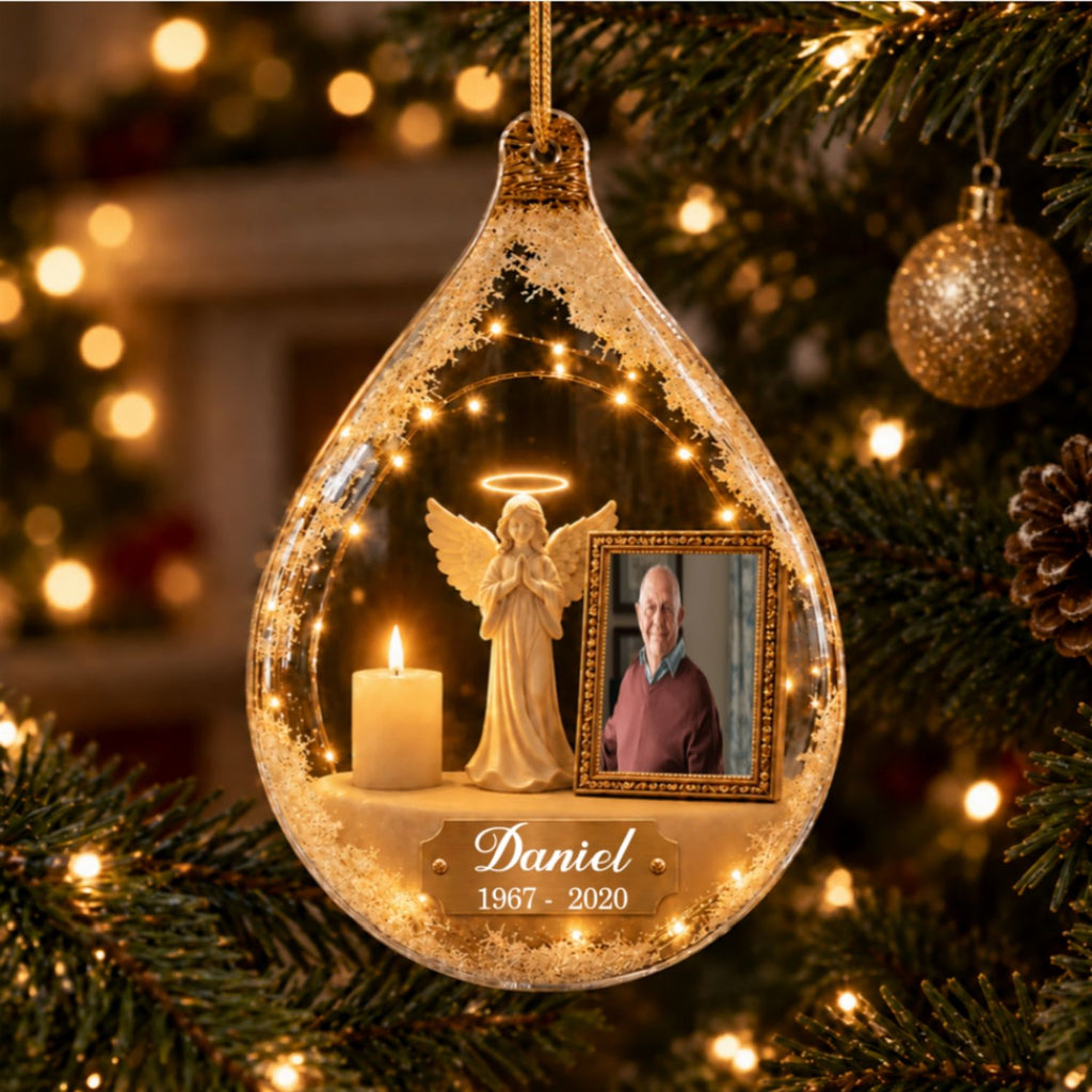 Guardian Angel Photo Memorial - Personalized Acrylic Ornament