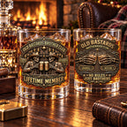 Brotherhood Never Goes Out Style - Personalized Whiskey Glass Full Print